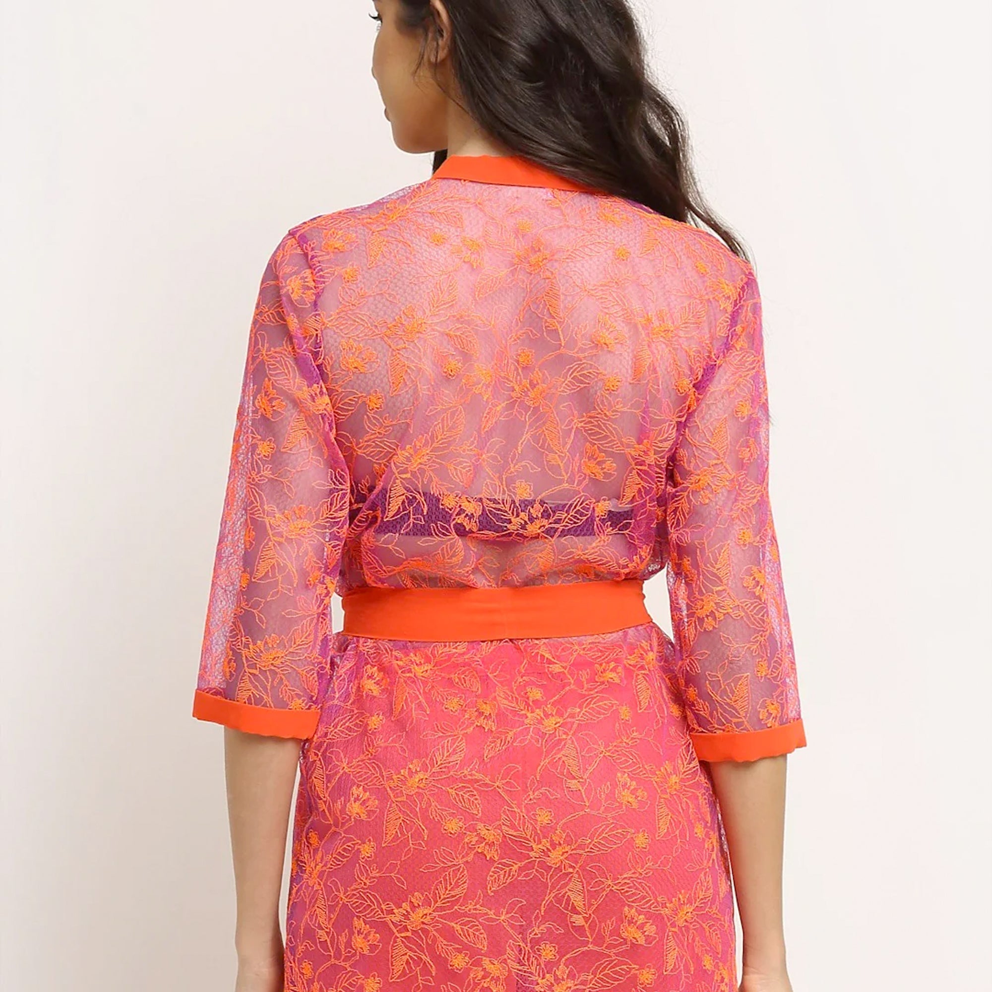 Lace Robe & Shorts Co-Ord Set